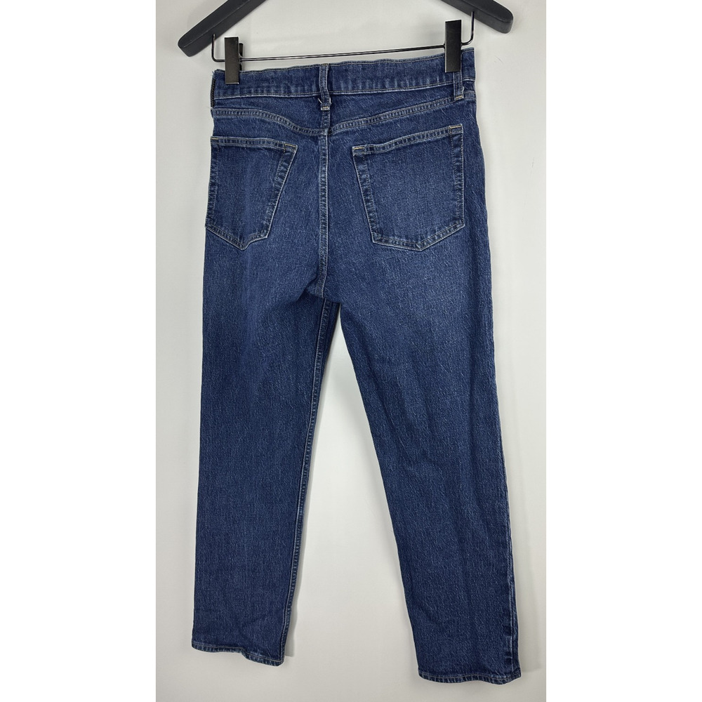 Gap Cheeky Straight High Rise Jeans Button Fly 28 6 R Dark Indigo V2 Blue Denim - Picture 10 of 11